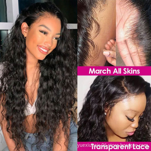 Long 30 32 40 inch Water Wave  5x5 Lace Water Curly Wigs 13x4 13x6 Frontal Human Hair  Brazilian Wigs For Black Women